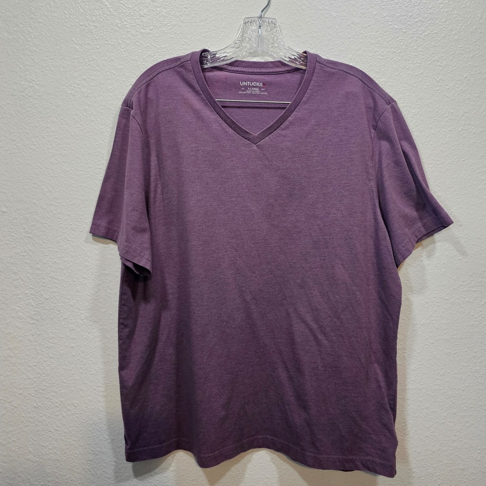 UNTUCKit Men's Purple V-Neck‎ TShirt Size XL